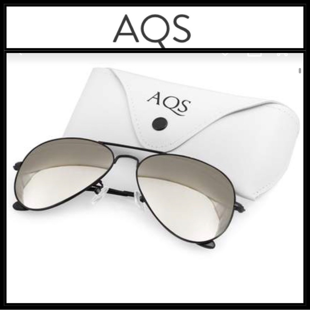 🔥 3 FOR $25 SALE 🔥 Oliver 58mm Aviator Sunglasses AQS Black Metal Mirrored NWOT - Picture 2 of 10